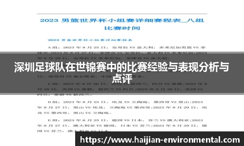 深圳足球队在世锦赛中的比赛经验与表现分析与点评